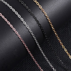Collar de Cadena Delgada de Acero Inoxidable Barato, en Oro 18k, Plata, Oro Rosa y Negro, con Recubrimiento PVD - Product Image 3