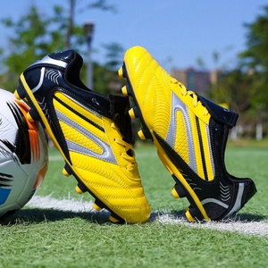 Botas de Fútbol Personalizadas de Fábrica para Hombre, Zapatillas de Fútbol de Caña Alta, Zapatillas Deportivas de Moda para Césped Artificial, Color Amarillo - Product Image 6