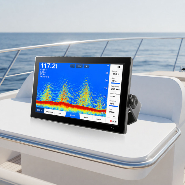 High Brightness 1000-1500 Nits Marine Touch Screen Monitor Anti-Glare Full Waterproof IP67 Casing for Yacht