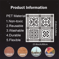 1 pièce – Pochoirs géométriques réutilisables 60x60cm – Grand pochoir de sol pour la peinture de terrasses, ciment, sols de salle de bain, meubles et plus encore