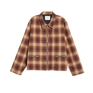 Custom High Quality Zip up Winter Men <strong>Flannel</strong> Plaid <strong>Jacket</strong> for Autumn - Product Image 4