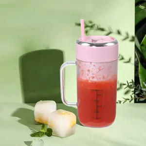 Tragbare Hand Mini elektrische Entsafter Mixer 300ml rosa Farben Entsafter mit Griff Obst mischer