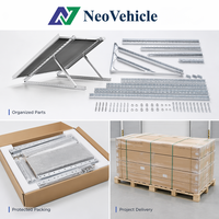 Support solaire en aluminium pour véhicule NeoVehicle 6005 T5, finition anodisée, anti-corrosion et installation facile