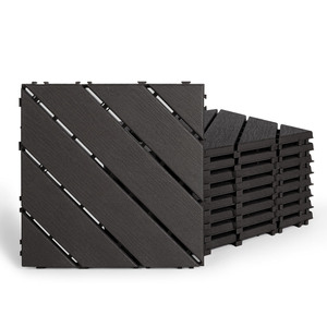 Baldosas de <span class=keywords><strong>PVC</strong></span> con cubierta entrelazada, <span class=keywords><strong>suelo</strong></span> de plástico para exteriores autoinstalable, antideslizante, impermeable para balcón, renovación de patio - Product Image 6