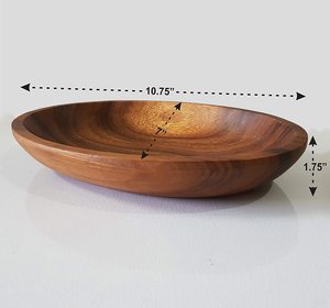 Decorative Wooden Bowl with Server <b>Spoons</b> Mango Wood Enamel <b>Serving</b> Bowls for Mixing Fruit Salad Pasta Popcorn - Product Image 2
