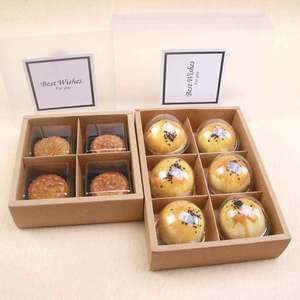 Cardboard Recycle Paper Food Storage <b>Box</b> with Dividers with Translucent Lid for Donuts, Muffins, Dessert and <b>Burger</b> - Product Image 3