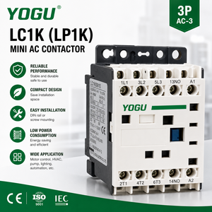 Mini contacteur LC1K Lp1K sur rail DIN ou à broches à souder, 3P 4P, 6A 9A 12A 16A, 24V 120V 220V 230V 240V AC DC - Product Image 1