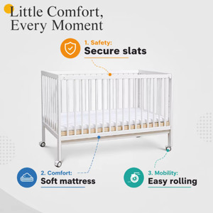 Cuna convertible multifunción 4 en 1 de madera maciza, muebles para bebés, cama infantil empalmada, cuna extragrande tamaño queen con valla - Product Image 4