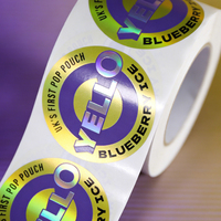 Autocollants holographiques arc-en-ciel personnalisés avec logo privé, rouleaux autocollants brillants, étiquettes holographiques anti-contrefaçon