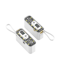 Batterie externe haute capacité 5000mAh-22.5W, charge rapide, support de batterie externe, charge solaire sans fil, lampe torche, 7 sorties