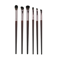 Ensemble de 6 pinceaux à maquillage pour les yeux en bois naturel pour débutants, pour estomper les détails, pinceaux à fard à paupières Aegyo-sal