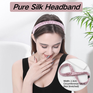 Bandeaux en Soie Pure à 100% Personnalisés en Gros avec Élastique, Bandeaux Doux en Soie pour le Maquillage, le Lavage du Visage et le Sommeil - Product Image 3