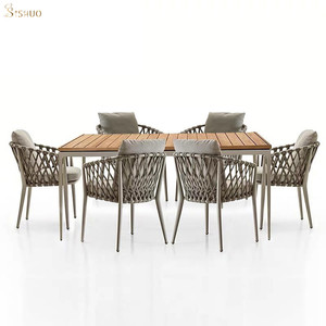 Thiết Kế Mới Sang Trọng Phật Sơn Đồ Nội Thất Ngoài Trời Dinning Wicker Bảng Và Ghế Bàn - Product Image 2