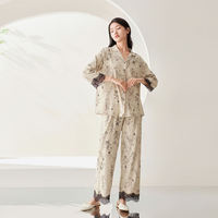 Pyjama Femme Nouvelle Collection en Modal Respirant à Manches Longues et Taille Élastique – Style Décontracté Printemps-Automne