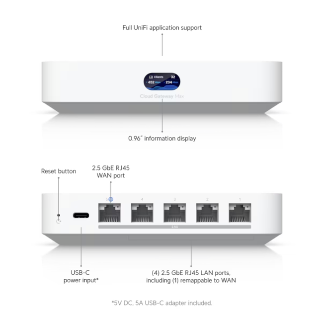 Brand New UCG-Max for UniFi Cloud Gateway Max Dual-Band 300+ Users Modem Function WEP QoS