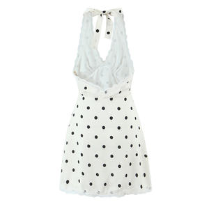 <span class=keywords><strong>Abito</strong></span> Estivo da Donna Bohémien con Stampa a <span class=keywords><strong>Pois</strong></span>, Collo Appeso, Schiena Scoperta, Senza Maniche, <span class=keywords><strong>Mini</strong></span> Vestito con Vita Stretta - Product Image 2