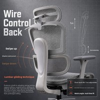 Chaise de bureau ergonomique respirante en maille de haute qualité, anti-fatigue, avec appui-tête 4D entièrement réglable, chaise d'ordinateur de bureau