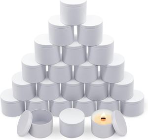 Envases de Metal para Velas de 4 oz, 8 oz y 16 oz, Latas de Metal Vacías Blancas con Tapas y Logotipo Personalizado - Product Image 1