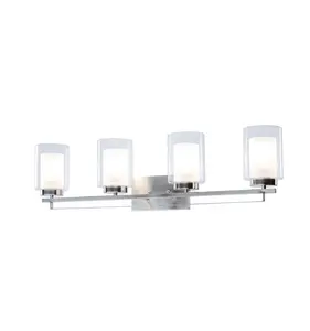 Modern Wall Mount Light 4 Light Bathroom Vanity Lighting Brushed Nickel Finished