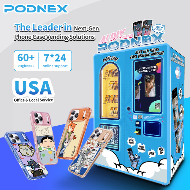PodNEX Fully Automatic Diy Phone Case Vending Machine Intelligent Phone Case Printer Vending Machine for Business