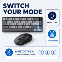 Clavier mécanique RGB compact, souris sans fil, ensemble de travail et de jeu, 2,4 GHz, USB C rechargeable