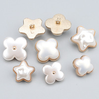 17mm 19mm 22mm Kancing Mutiara Dekoratif Berbahan Paduan Seng Lapis Emas, Bentuk Tidak Beraturan, Buatan Khusus, untuk Pakaian Wanita, Mantel, Blus