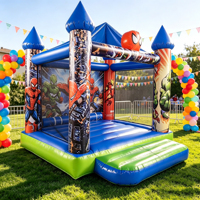 Château gonflable à thème héros d'action, château de saut commercial pour enfants pour la location de fêtes et d'événements