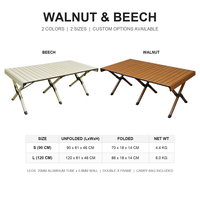 Table pliante rectangulaire d'extérieur personnalisée en usine, portable pour camping et pique-nique, en alliage d'aluminium, mobilier d'extérieur, pliable type 'egg crate'