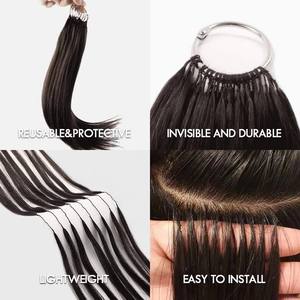Extensions de cheveux humains Remy de qualité 12A, nouées à <span class=keywords><strong>la</strong></span> <span class=keywords><strong>main</strong></span>, avec ligne de plume – Meilleures ventes - Product Image 3