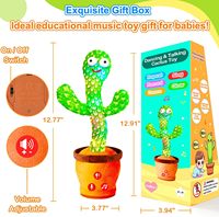Cactus interactif parlant et dansant, jouet en peluche super douce en coton PP, facile à nettoyer, anti-stress, rechargeable par USB