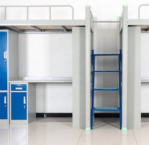 เตียงแฝดสำหรับผู้ใหญ่ผู้ใหญ่เตียงโลหะลอฟท์พร้อมบันไดตู้เก็บของชั้นวางหนังสือและโต๊ะ - Product Image 3