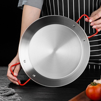 Poêle à paella en acier inoxydable, pot de cuisson pour fruits de mer avec double poignée pour restaurant, cuisine et usage extérieur