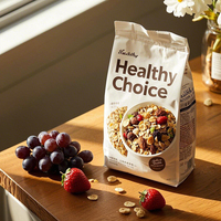 Imprimé personnalisé pour les emballages d'avoine Sac à fond plat étanche à l'humidité et au soleil de qualité alimentaire