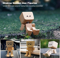 Meilleure Vente : Figurine Artisanale en Bois Écologique et Adorable pour Décoration Artistique de Bureau à Domicile, Cadeau d'Anniversaire
