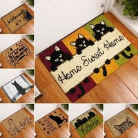 Tapis de bienvenue à motif animalier mignon, tapis de sol pour salon, chambre à coucher, décoration, tapis de cuisine antidérapant, tapis d'entrée lavable pour la maison