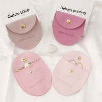 Pochette à bijoux en microfibre personnalisée 8x8cm avec logo, sacs d'emballage en vrac pour boucles d'oreilles, colliers, bracelets (grande quantité)