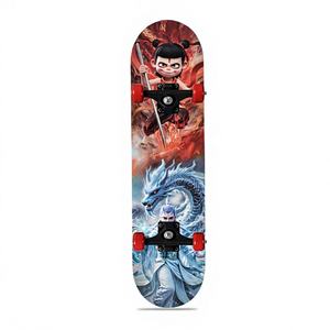 Planche à roulettes plate Creative Nezha 2 Cartoon Maple Deck avec roues lumineuses pour adolescents et enfants débutants, activités de plein air - Product Image 5