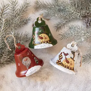 TC-2040 Hot Christmas tree Europe and the United States wind retro iron painted bells hanging ornaments Christmas decorations