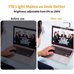 軽量ポータブルノートパソコン用フィルライト、明るさと色温度調整可能、ビデオ会議、ウェブカメラ、メイクアップ撮影に最適 - Product Image 2
