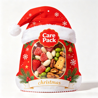 Pochette auto-scellante personnalisable en forme de bonbons, biscuits, cadeaux de Noël, de bonbons du Père Noël, de fruits secs, de qualité alimentaire, découpée à l'emporte-pièce