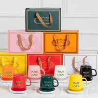 Ensemble de tasse à café en céramique intelligente et chauffe-tasse personnalisé, chauffage électrique 55 ° Tasse à café thermostatique C pour un cadeau promotionnel d'événement festif