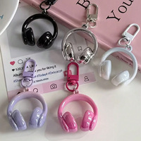 Porte-clés pendentif écouteurs 3D minimaliste, élégant et tendance, créatif et stylé, pour les meilleurs amis, breloque de sac, cadeau