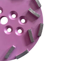 Disque de meulage diamanté agressif de 10 pouces à 16 segments pour préparation de surfaces en béton dur, disque de meuleuse universel multi-trous