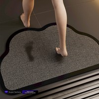 Tapis de sol de salle de bain antidérapant et absorbant, paillasson de douche, tapis d'entrée de toilettes résistant aux taches, en matériau de boue de diatomée, forme extraterrestre