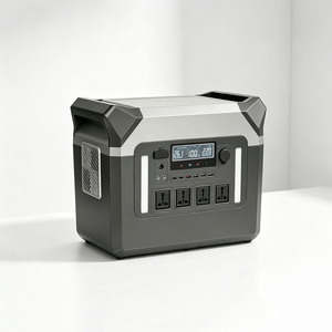 Station d'alimentation portable 2000W, équipée d'une batterie LiFePO4, tension large bande 110V, affichage numérique, éclairage LED, prises multiples - Product Image 1