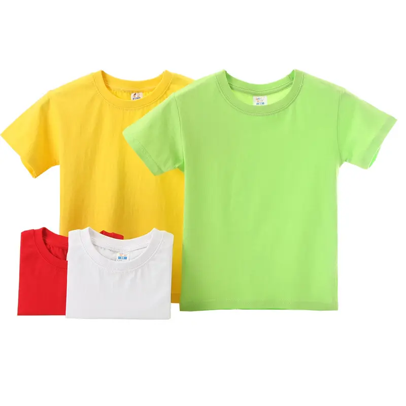 2023 enfant en bas âge garçon bébé enfants vêtements en gros impression personnalisée unisexe surdimensionné blanc uni enfants t-shirt