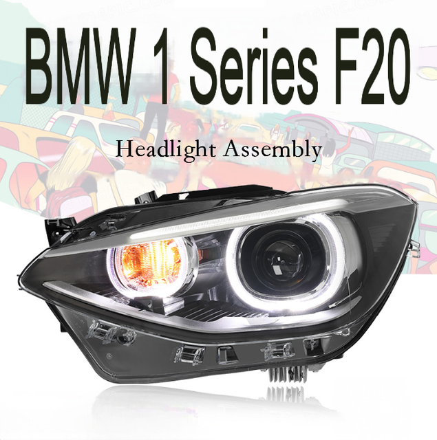 High Spec LED Angel Eye Projector Headlight Assembly LED DRL Sequential Turn Signal for 2012-2014 Year BMW 1 Series F20
