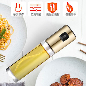 Glass Spray Oil Bottle Cylinder Stainless Steel Sprayer For Cooking Seasoning - Product Image 3