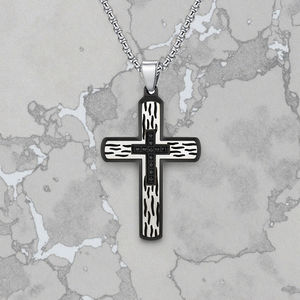 Pendentif en forme de croix biseautée tridimensionnelle de la <span class=keywords><strong>série</strong></span> Water Wave Ripple, pendentif pour homme, ornements, pas de revendeurs intermédiaires pour gagner de la différence de prix - Product Image 5