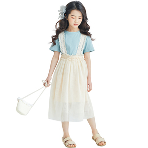 ชุดเดรสลำลองสีขาวยาวประดับระบายสำหรับเด็กผู้หญิง ขายส่ง รับสมัครตัวแทนจำหน่าย - Product Image 1
